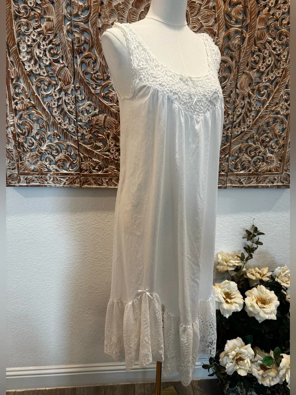 White Rose Katherine Harestad Cotton & Lace Vintage Romantic Victorian Nightgown